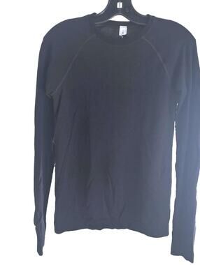 Lululemon Men's Black Long Sleeve Thermal Shirt - Size 10